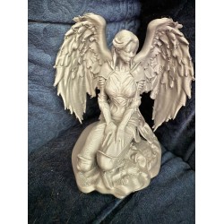 Kneeling Angel Warrior Grey