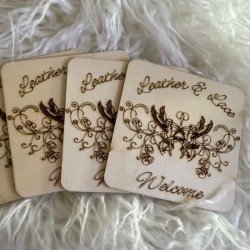 California Angels Full Logo Wood Coaster