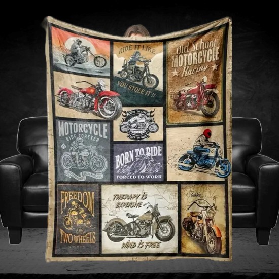 Vintage Motorcycle Blanket