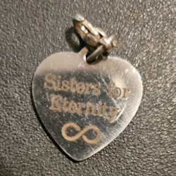 Charm, Gold Heart, "Sisters for Eternity" Charm, Gold Heart, "Sisters for Eternity"