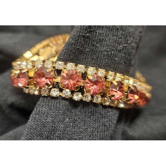 Gold w/ Red Crystals Bracelet