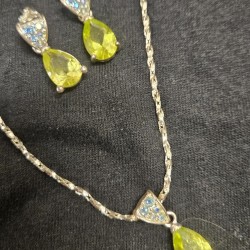 Gold w/ Topaz Earring and Necklace Set