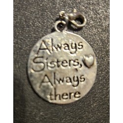 Gold Charm "Always Sisters, Alway There"