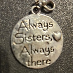 Gold Charm "Always Sisters, Alway There" Gold Charm "Always Sisters, Alway There"