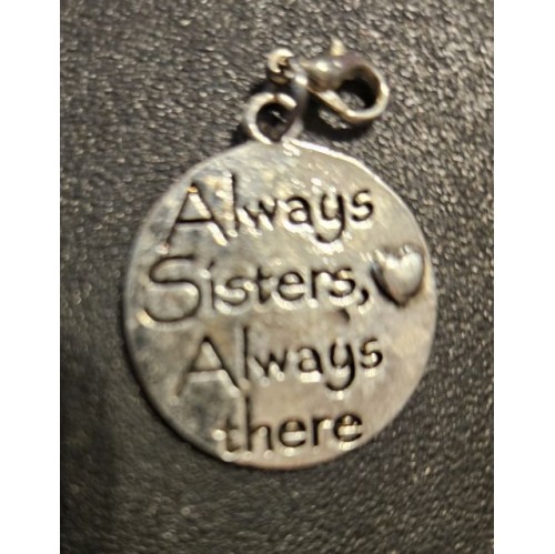 Gold Charm "Always Sisters, Alway There" Gold Charm "Always Sisters, Alway There"