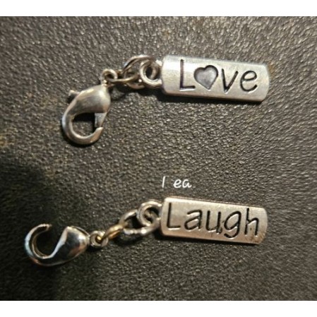 Gold Charm "Love" or "Laugh"