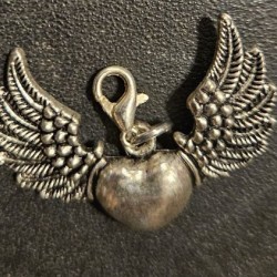 Gold Charm Heart with Wings
