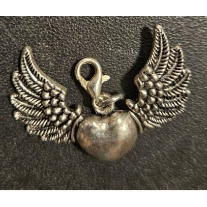 Gold Charm Heart with Wings