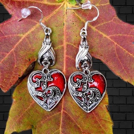 Red Heart Earrings