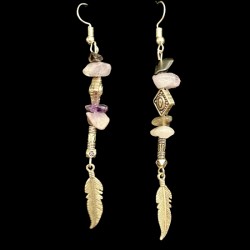 Purple Feather Danglers