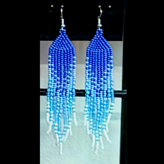 Blue Beaded Earrings
