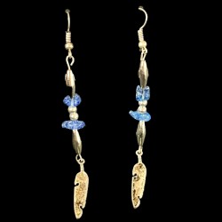 Blue Feather Danglers