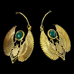 Gold Scarab Earrings