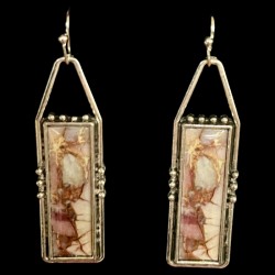 Purple Rectangular Drop Earrings