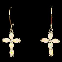 Pearlescent Cross Earrings