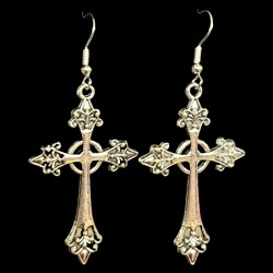 Ornate Crucifix Earrings