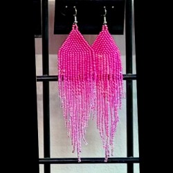 Pink Beaded Earrings