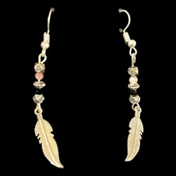 Pink and Black Feather Danglers