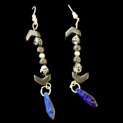 Blue and Silver Tribal Earrings