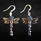 Assorted Crystal Colors Dragonfly Earrings