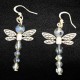 Assorted Crystal Colors Dragonfly Earrings