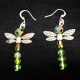 Assorted Crystal Colors Dragonfly Earrings