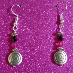 Pink and Black Lolly Earrings Pink and Black Lolly Earrings
