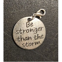 Gold Charm "Be Stronger Than the Storm"