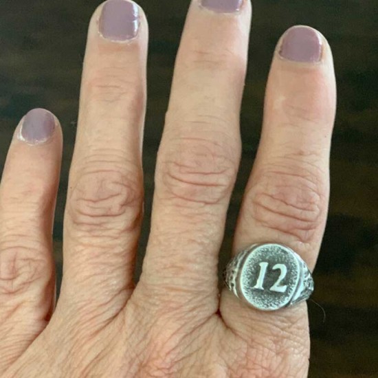 Sterling Silver "12" Ring - Ladies