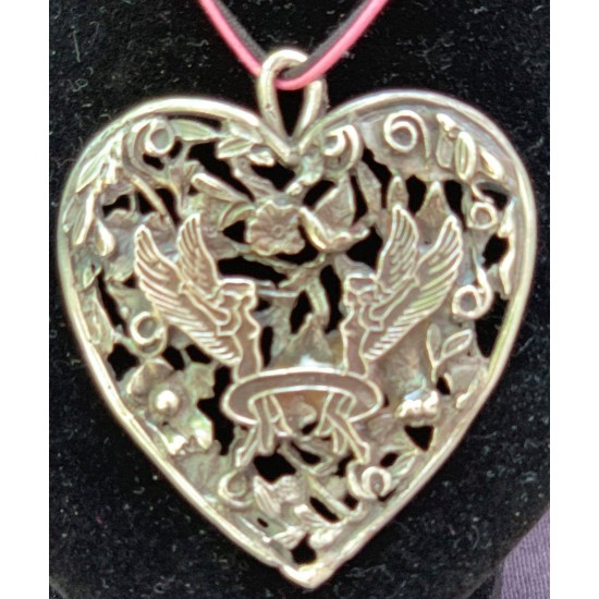 Silver Heart Shaped Full Logo Pendant Silver Heart Shaped Full Logo Pendant