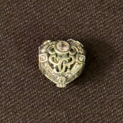 925 SS Charm Our Panda Heart Filigree