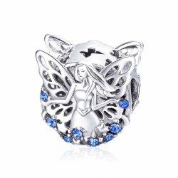 9.25 Sterling Silver Panda Charm Fairy Blue Stones 9.25 Sterling Silver Panda Charm Fairy Blue Stones