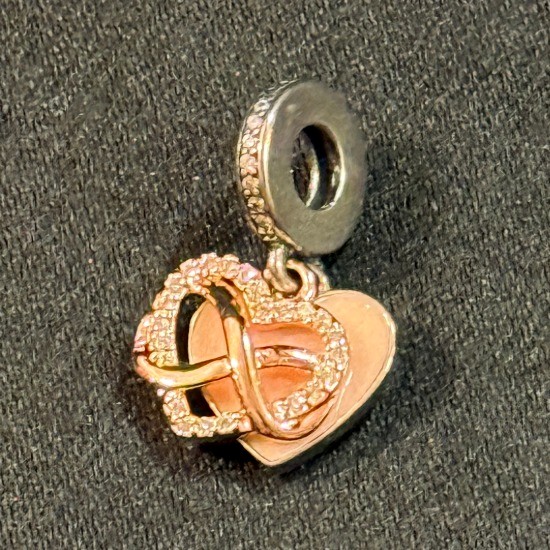 Gold Panda Charm Hearts Infinity