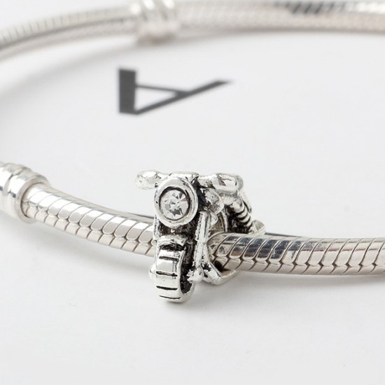 Sterling Silver Motorcycle Charm Bead