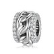 Sterling Cubic Zirconia Chain Link Bead