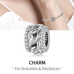 Charm, 9.25 Sterling Silver, Our Panda, Chain Link