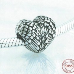 Charm 9.25 Sterling Silver Our Panda Heart Wings