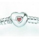 Panda Sterling Silver Red Love Heart Bracelet