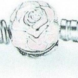 Bracelet, 9.25 Sterling Silver, Our Panda Pink Rose Bow