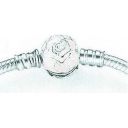 Bracelet, 9.25 Sterling Silver, Our Panda Pink Rose Bow