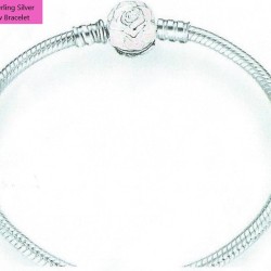 Bracelet, 9.25 Sterling Silver, Our Panda Pink Rose Bow