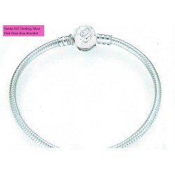 Bracelet, 9.25 Sterling Silver, Our Panda Pink Rose Bow