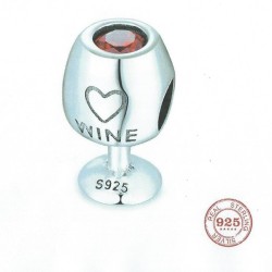 Charm 9.25 Sterling Silver Our Panda Red Wine Glass
