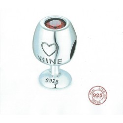 Charm 9.25 Sterling Silver Our Panda Red Wine Glass Charm 9.25 Sterling Silver Our Panda Red Wine Glass