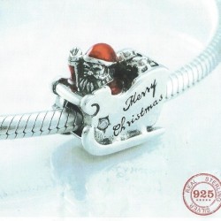 Charm 9.25 Sterling Silver Our Panda Santa Sleigh
