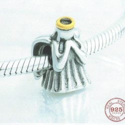 Charm 9.25 Sterling Silver Our Panda Winged Angel