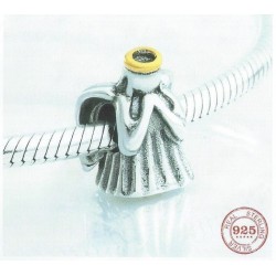 Charm 9.25 Sterling Silver Our Panda Winged Angel