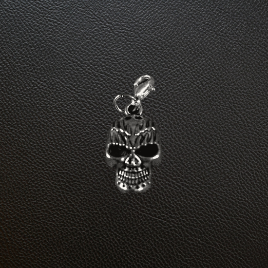 Silver Smiling Skull Charm