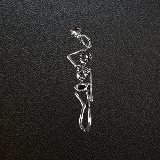 Silver Skeleton with Noose Charm