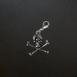 Charm, 9.25 Sterling Silver, Skull & Crossbones